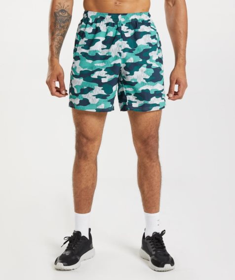 Men's Gymshark Arrival 7" Shorts Camo | CA 7N368D